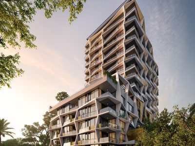 “One of a kind zig- zag façade”